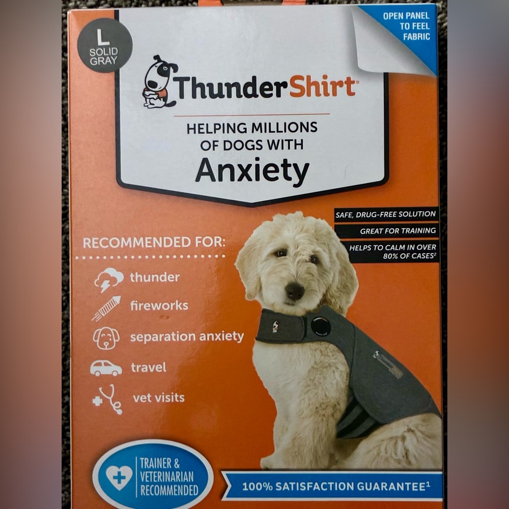 Thundershirt Anxiety Vest for Dogs - Grey - Size Large